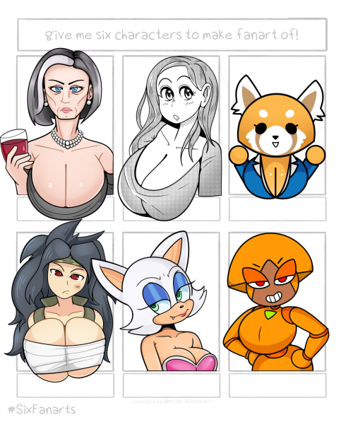 Six Cleavage Filled Fan Arts