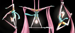 amarcato:  Pearl Doing Aerial Silk Poses