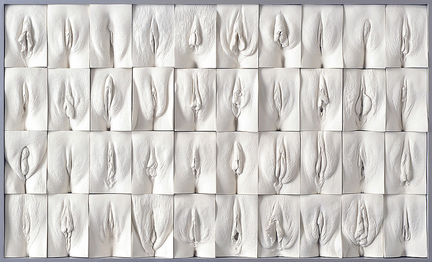 artandunmentionables:  Jamie McCartney, The Great Wall of Vagina“Vulvas and labia