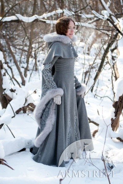 Wool grey fantasy coat &ldquo;Heritrix of the Winter&rdquo; Just too beautiful!! &lt;3 &