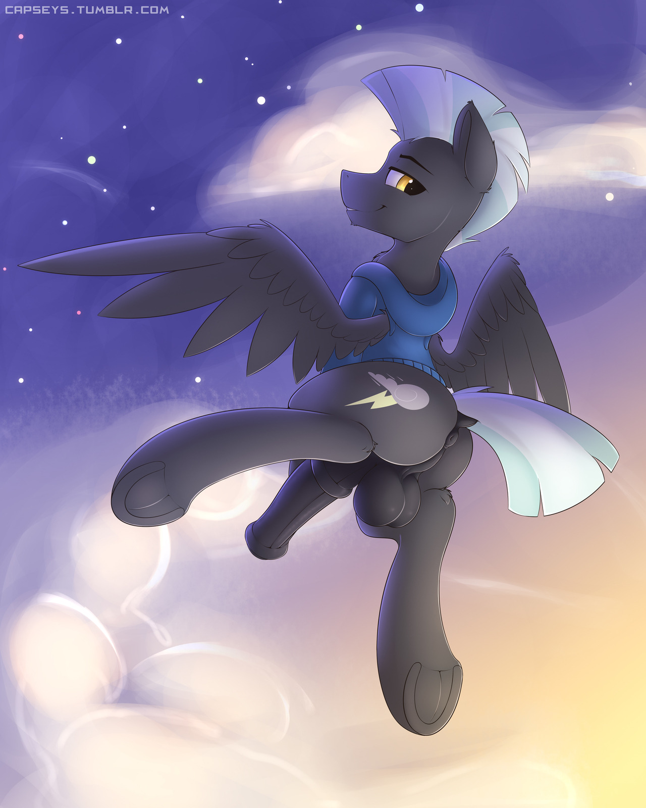 capseys: Wings are hard. Backgrounds are hard. Thunderlane is hard. Full res on derpi.