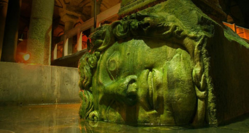 seehagiasophia:Head of #Medusa - The Basilica Cistern, is the largest of several hundred ancient cis