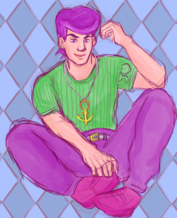 littleblobs:  i was talking to someone all morning about diu so have this josuke  this is an art trade with one of my twitter friends  