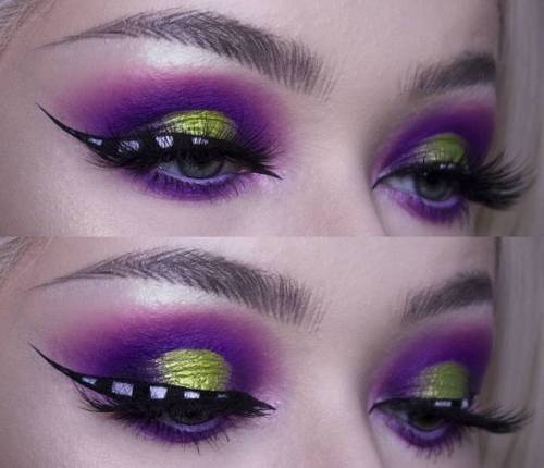 Beetlejuice eyes@juviasplace Zulu Palette (pink, purple and green) abd Saharan Palette (black) @ny