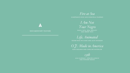  The 89th Academy Awards nominees: Documentary Categories 