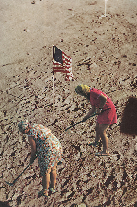 crossconnectmag:  Sarah Eisenlohr is a collage artist living in Montana, USA. I used collage as a medium to transform existing images of cold, desolate landscapes into ones that show humans placed amidst them, in the strange and seemingly supernatural.