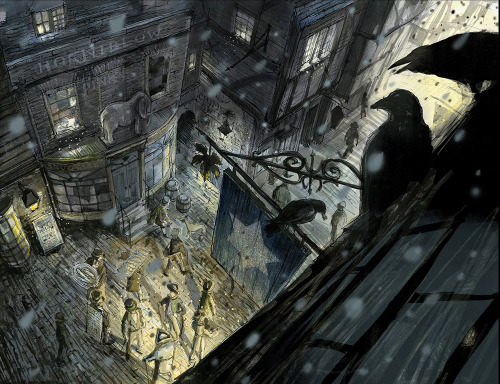 bbcamerica:Just a sampling of some Jonathan Strange & Mr Norrell concept art done by Jim Kay, wh