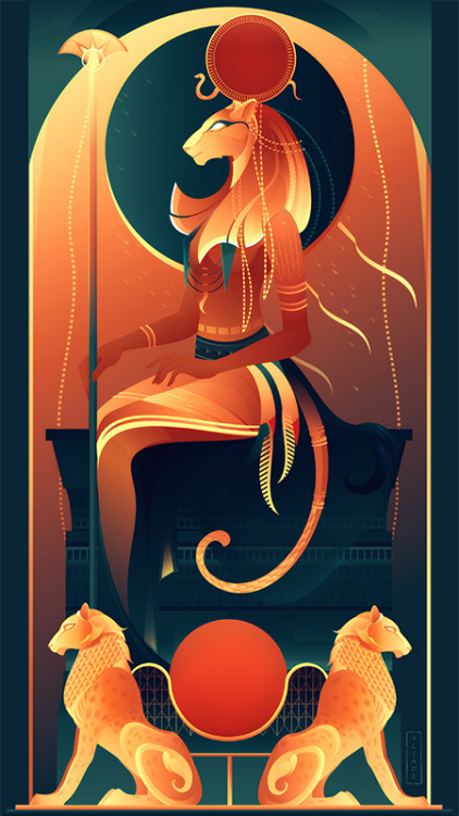 Oracle card game project about the Egyptian Gods & Godesses / Drawn by me on Adobe Ilustrator. P