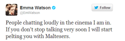 cantfindmyipod:  lizzysinlove:  Imagine being pelted with malteasers by Emma watson  The Dan Howell dream 