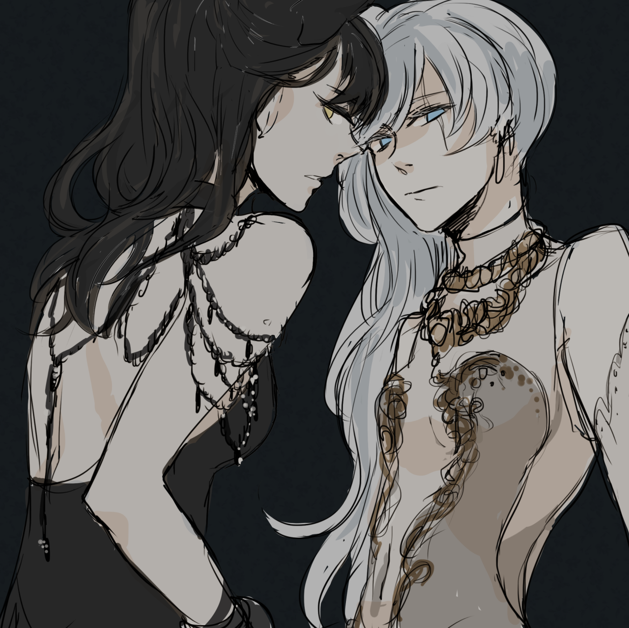 lie-ren:  doodle;; Tried out something new! I’m not very good at the grayscale-&gt;color