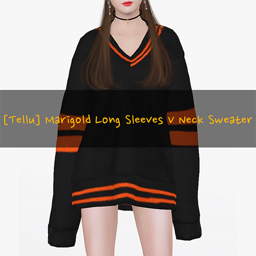 tellu-0: [Tellu] Marigold F Top Long Sleeves V Neck Sweater 4to3 original : Marigold conversion : Te