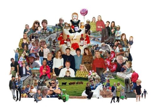 Digital collage I made my Mum, as part of her 60th birthday. Made almost entirely of photos from our