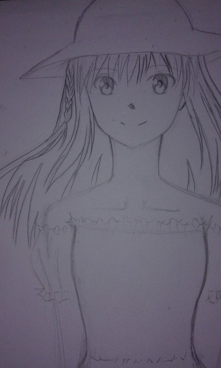 triedto draw Claire from Harvest Moon sorry for the bad quality xD drew this on a bond paper an