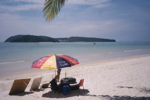 Beach, Langkawai, Kedah, Malaysia, 2000.The tropical beach resort at Langkawai operates in ways quit