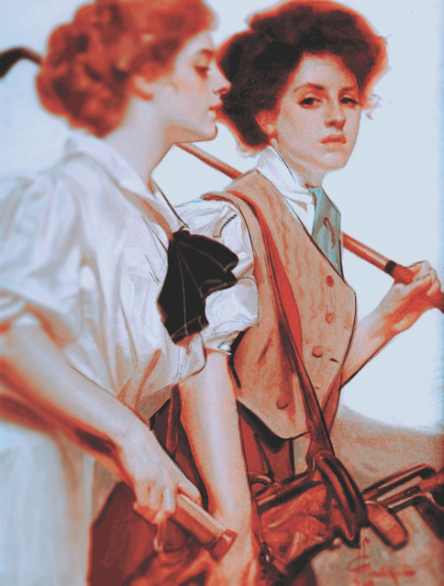 A repaint of Leyendecker’s work as the Lutece Twins. 