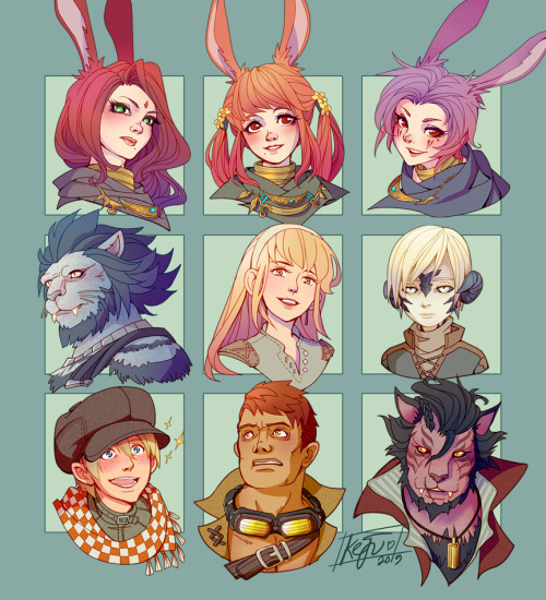 keju-doodlez:FFXIV Shadowbringers Characters Portrait.Some of the side NPCs you met in Kholusia, Rak