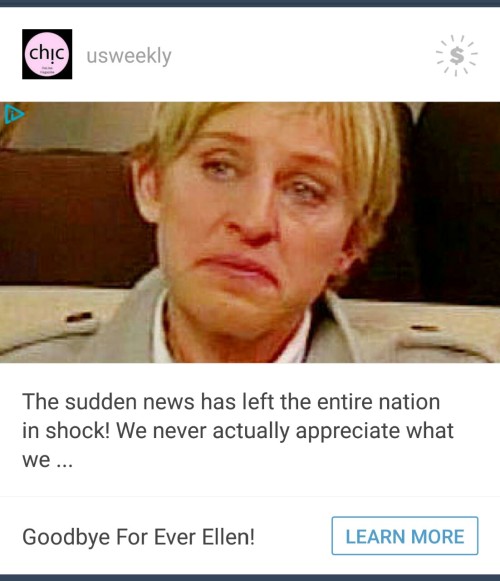 sitcorn:jackwynand:why does tumblr keep trying to convince me that ellen degeneres is deadthey have 