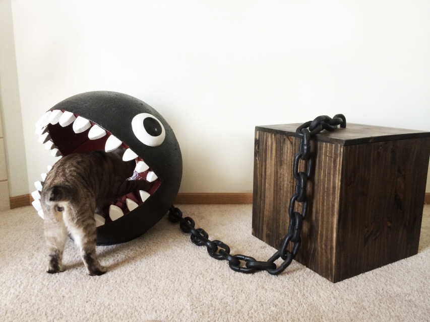 geek-studio:  Chain Chomp Cat Bed - CatastrophiCreationsThis was a one of a kind