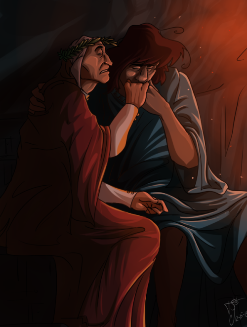 artist-of-troy:On the Terrace of Lust, beside the fires of Purgatory. It took me four hours just to 