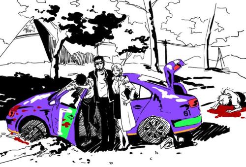 foxielite:  bonbombs:  I’M SORRY I DON’T HAVE A SOURCE I FOUND IT ON /CM/ BUT JESUS CHRIST THIS PICTURE  I remember seeing the original picture about a boy how lost control of his car and ran into garbage can. So his parents decided to take a “family