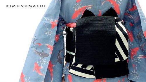 [Neko mimi (cat ears)] hanhaba obi knot step by step, seen on Kimono machi‘s blog.I have already men