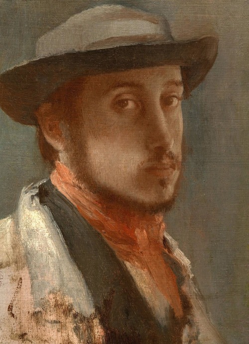 rereincarnate:  mosertone:Degas - self portrait   Edgar Degas (French 1834 – 1917) Self-portrait, 1857-1858  