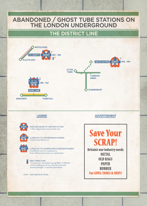 penneydesign:The Abandoned/Ghost station project captures those mysterious stations throughout Londo