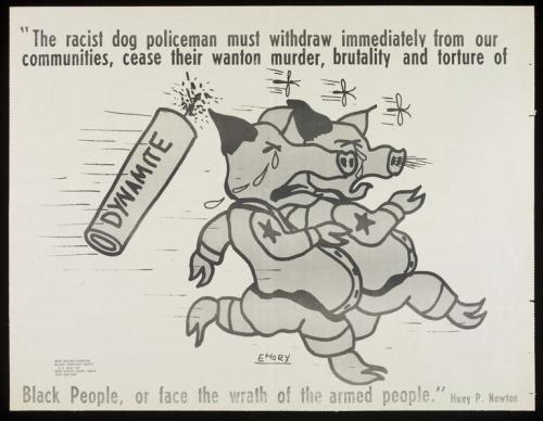 graphic-resign: The racist dog policeman must withdraw immediately […]Emory Douglas, 1967