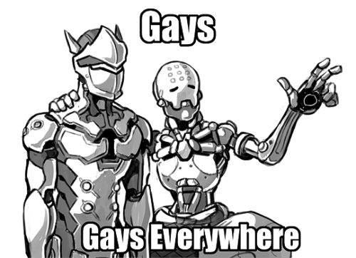h0lyhandgrenade:  As someone of the belief that every single character in Overwatch is queer, I do enjoy hearing Zenyatta loudly announce “GAAAAAYYYYS” mid battle every once in a while. 