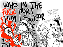 slightly-gay-pogohammer:  im so glad sora has two good dadsit’s weird the tank is the one constantly healing and the wizard is the one who can and will kill whoever hurt him but what can i say he’s just glad he has dads