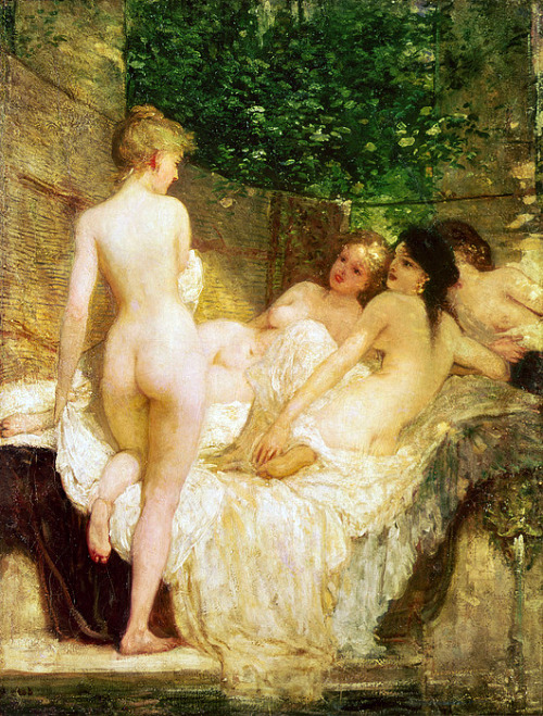 bellsofsaintclements:“After the bath” (c. 1880) by German-Hungarian artist Károly