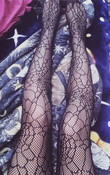 burningbrighterstill: spider web tights yaaaaa nice nice