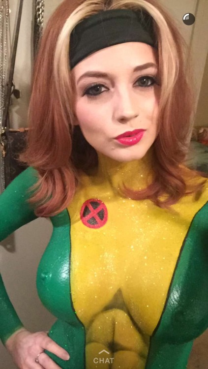 girlyporngirls: Chandler South naked body paint