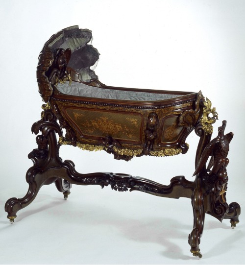 Crown Prince Rudolph’s cradle. Made by Franz Matthias Podany from mahogany, maple and bronze m