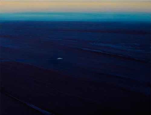 uncertaintimes: Jules George, Contact (Gulf of Oman), Oil on Paper, 2012 artdaily.org