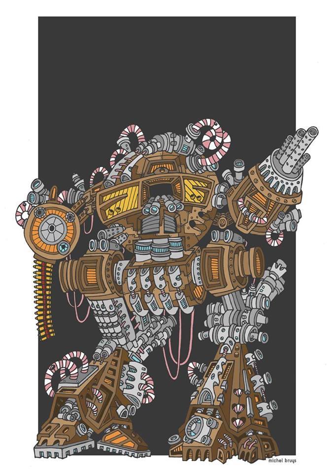 xombiedirge:  Robocop by Zenk One Steampunk ED-209 by Michel Bruys Part of the R-Rated