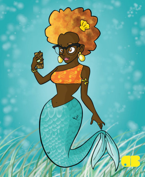 fyblackwomenart: Afro mermaid by CleberRicardo