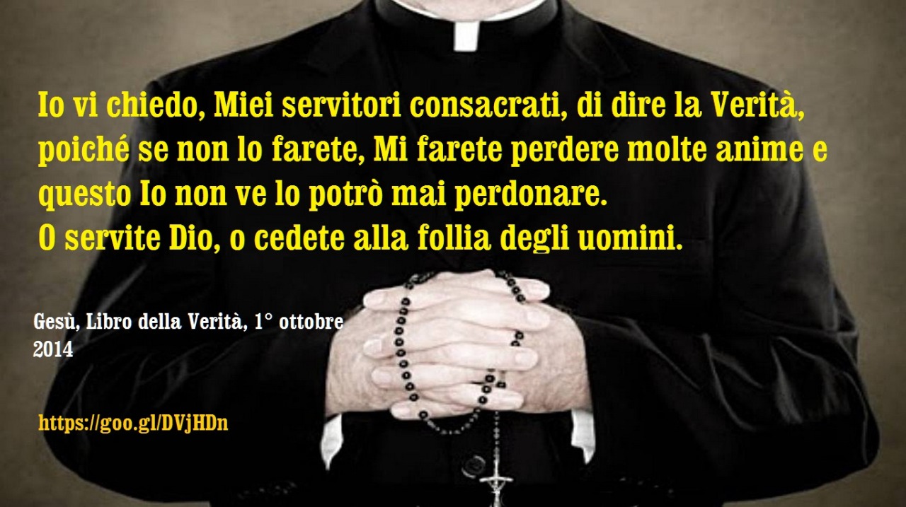 ►►►►►► CARI SACERDOTI QUESTO GIURAMENTO RENDERÀ INUTILI I VOSTRI SACRI VOTI FATTI A NOSTRO SIGNORE GESÙ!!! ►►Devo chiedere a tutti i Miei sacri servi di fare attenzione alle convocazioni per partecipare a ritiri, che saranno introdotti per...