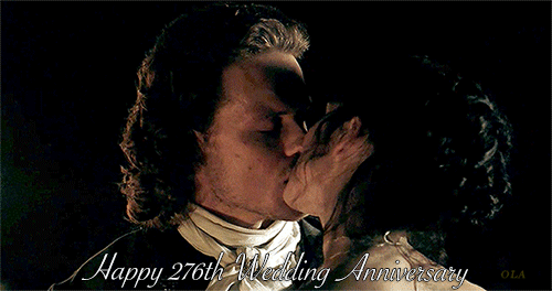 outlanderamerica:Happy 276th Wedding Anniversary to Jamie and Claire Fraser!  (June 16, 1743)“Ye are