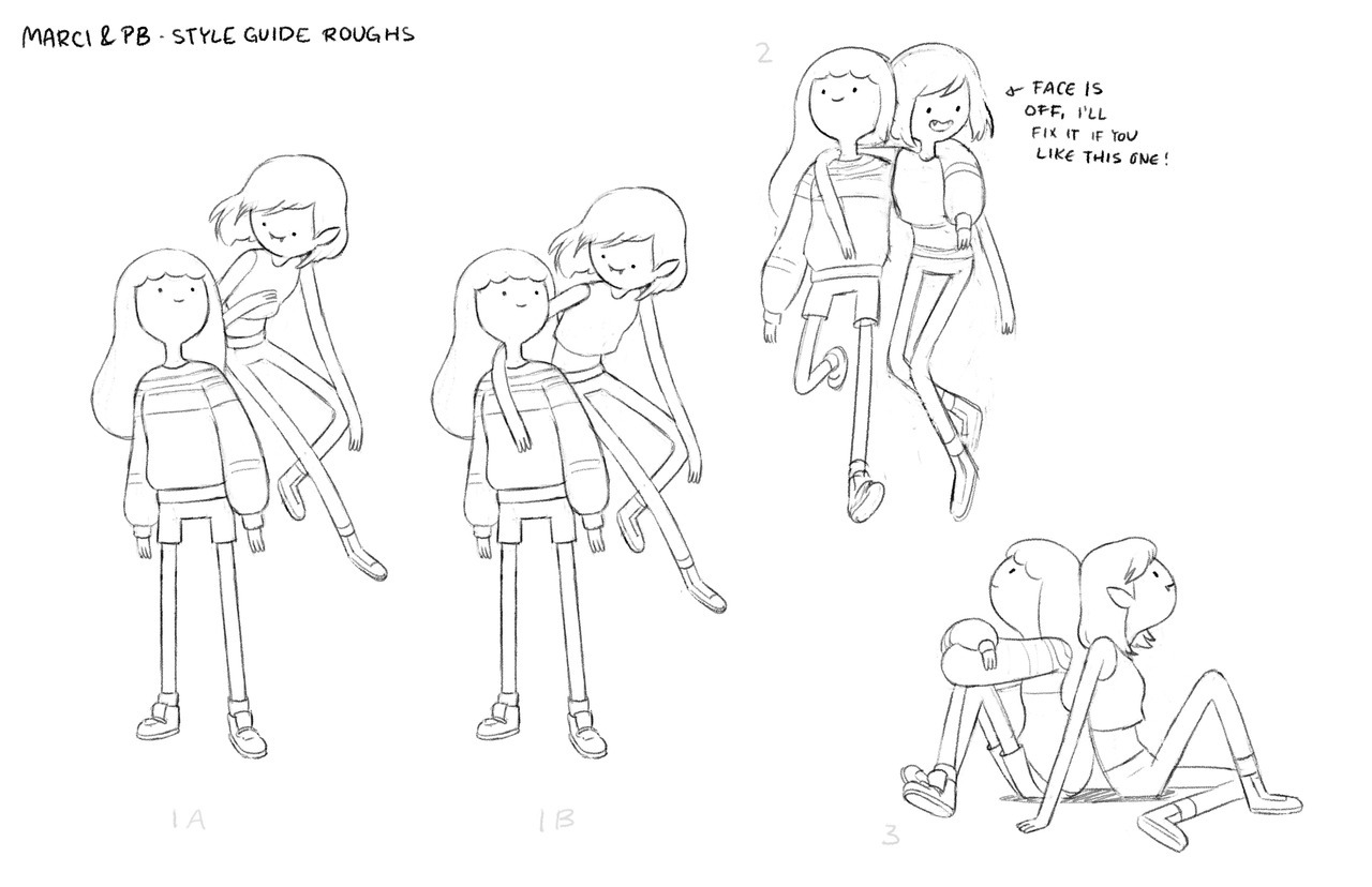 Adventure Time Style Guide design roughs by character &amp; prop designer Joy