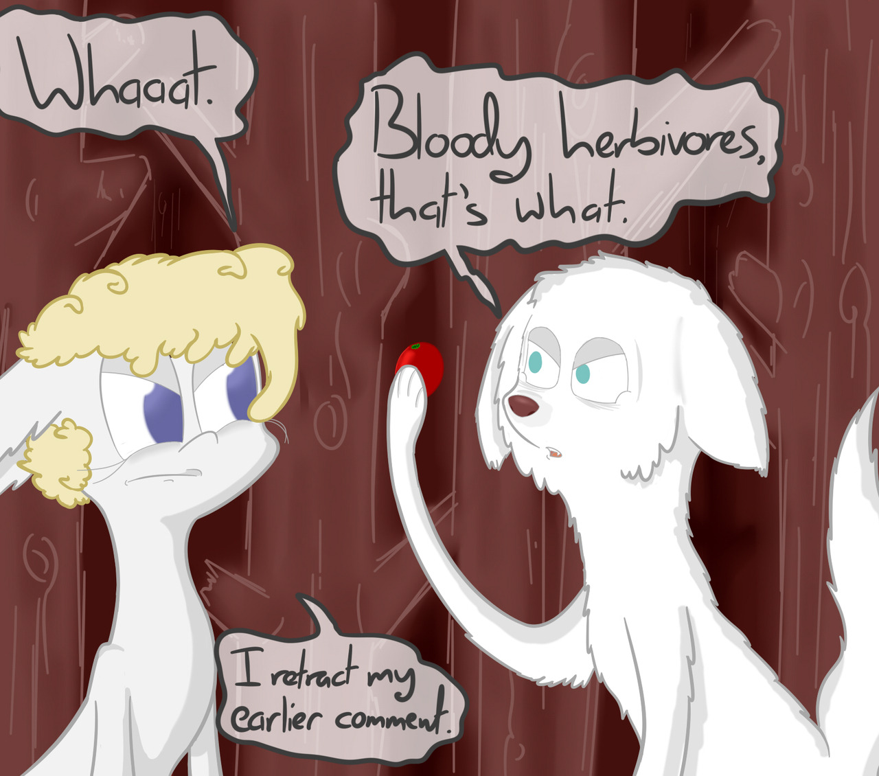 ask-a-colt-and-his-fox: @ask-the-french-olive Don’t take Whitemeat’s pathological