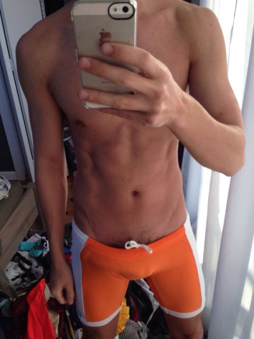 collegejocksuk:  Another blog entry from Dash wearing the Compete Jammer from N2N . Loving the Orange Bulge 😊   http://stores.ebay.co.uk/college-jocks  Follow Dash on twitter @dashdistraction