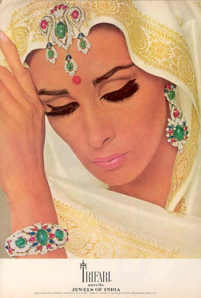 Trifari Jewelry, mid 1960s.  Global jewelry chic.