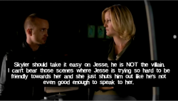 Breaking-Badconfessions:    Skyler Should Take It Easy On Jesse, He Is Not The Villain.