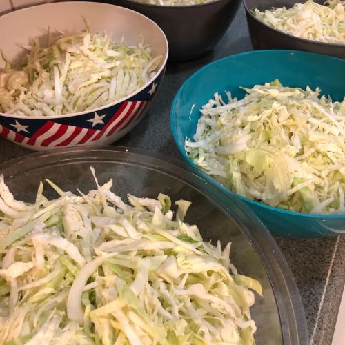 Started a batch of sauerkraut this evening. It’s basically modern-day alchemy. #sauerkraut #foodpres