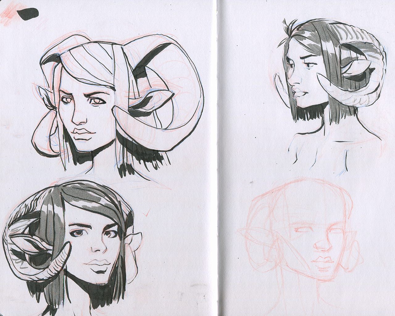 makkon:  This week’s sketchbook featuring Puckette the Faun. Trying to figure out