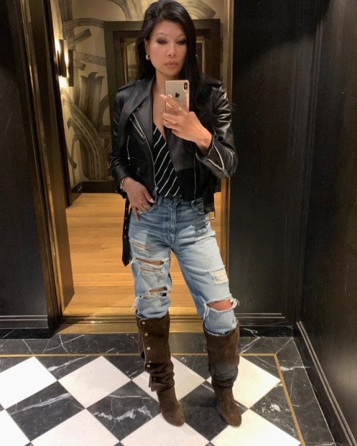 Monika Chiang in boots by her own design 