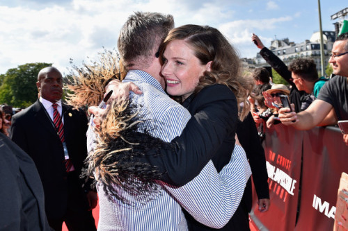 rebeccalouisaferguson:Rebecca Ferguson and Christopher McQuarrie at the world premiere of Mission: I