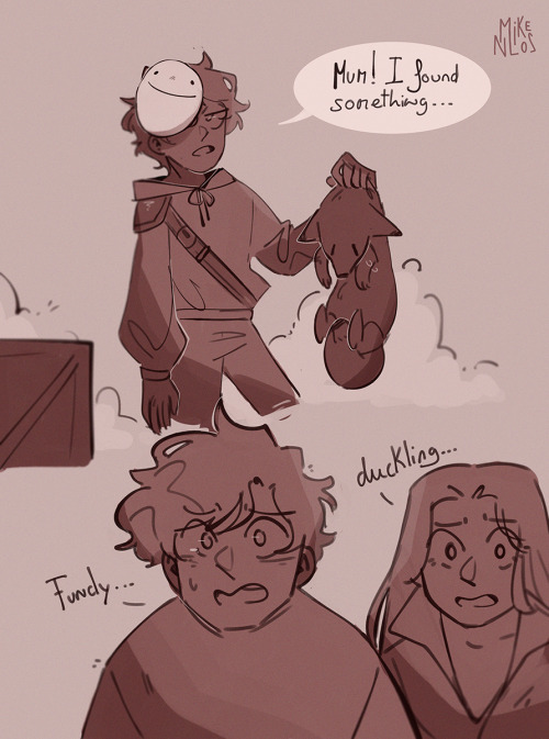 mikenlos:fundy and dream first meeting… ( AU / headcanon?? ) !!I didn’t have the time to put color o