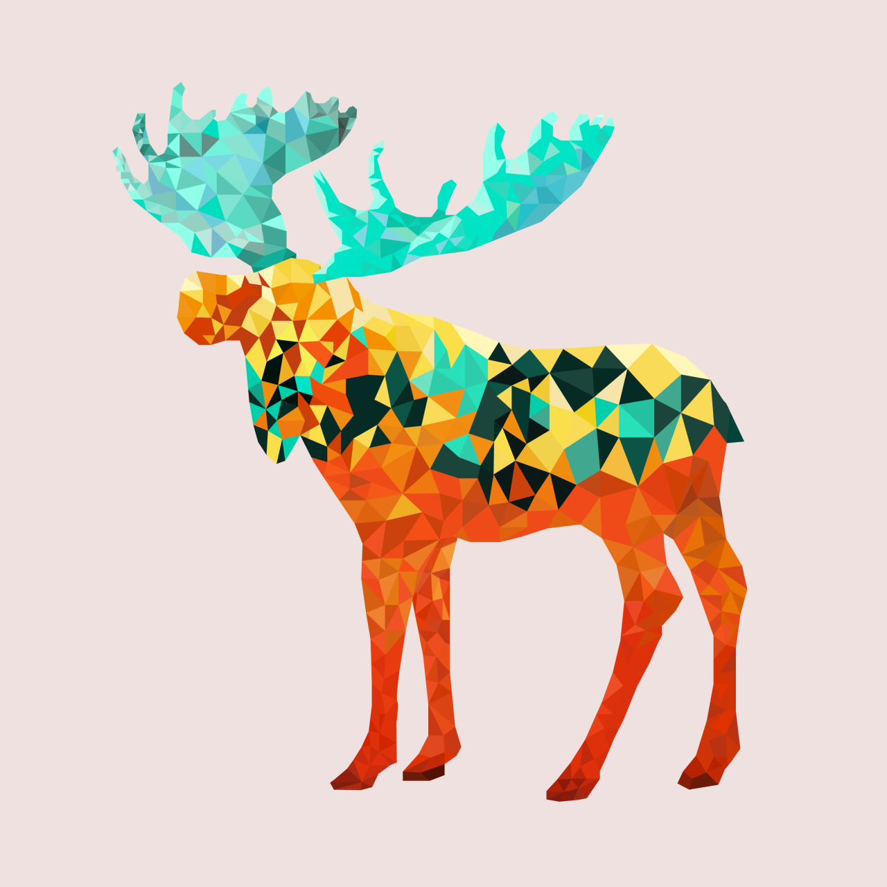 artchipel:  Pasquale D’Silva | on Tumblr - Triangimals | A moose